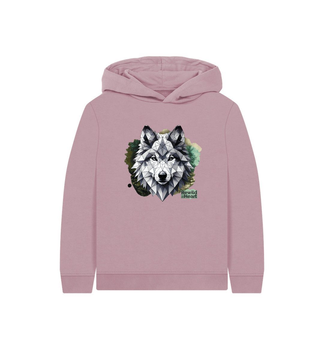 Mauve Printed Kids Hoodie