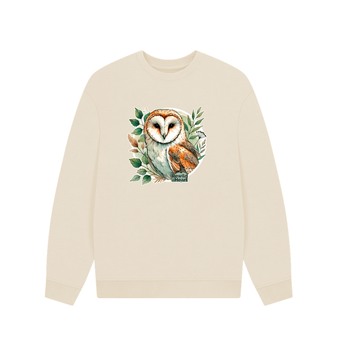 Oat Barn Owl Woodland Men's Oversized Sweater