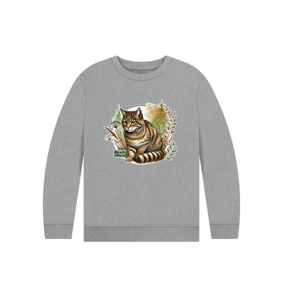 Athletic Grey Wildcat Wilderness Kids Jumper