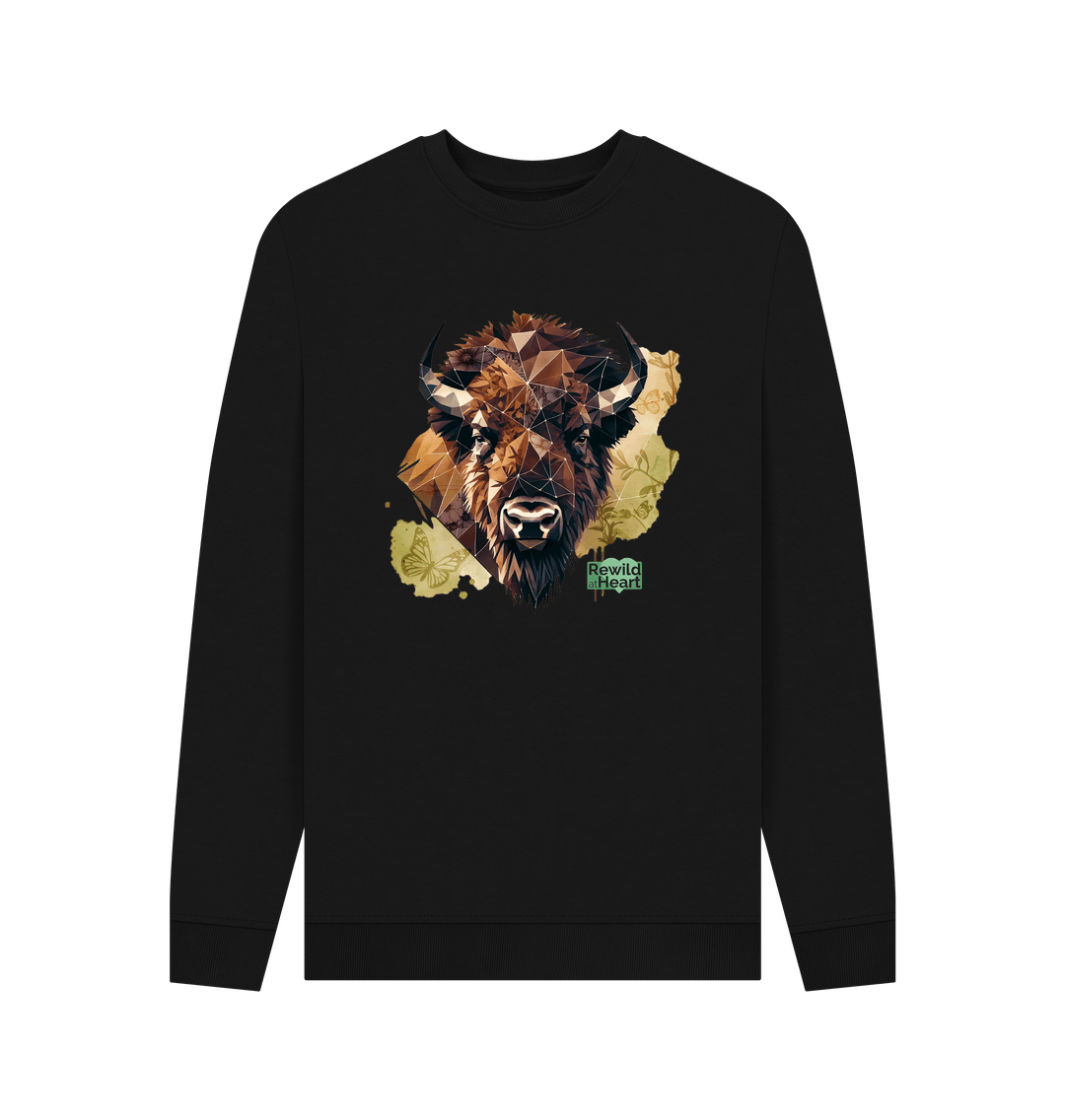 Black Printed Sweater Front