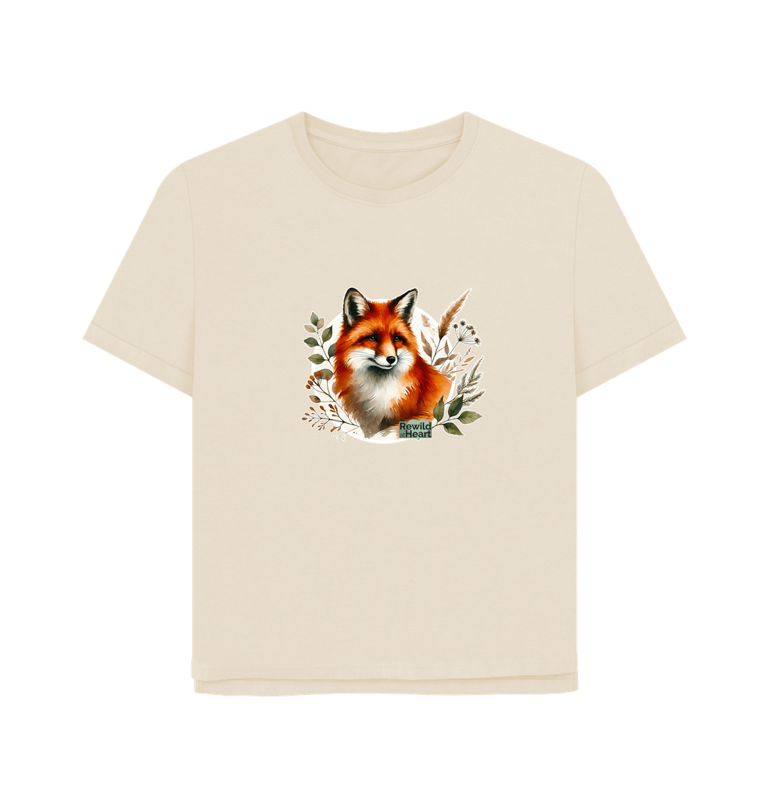 Oat Woodland Fox Women's Relaxed-Fit T-Shirt