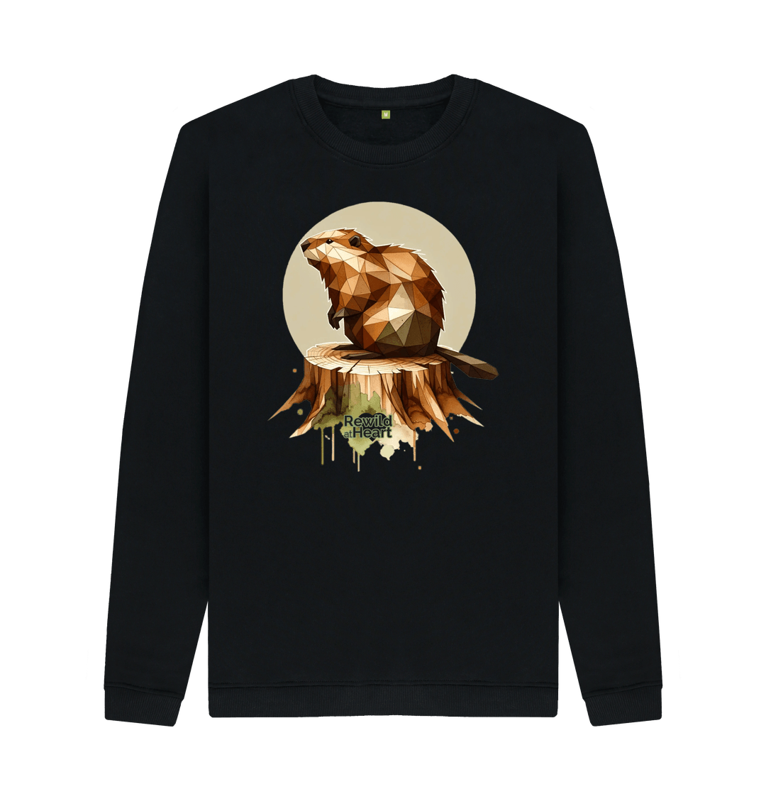 Black Printed Sweater Front