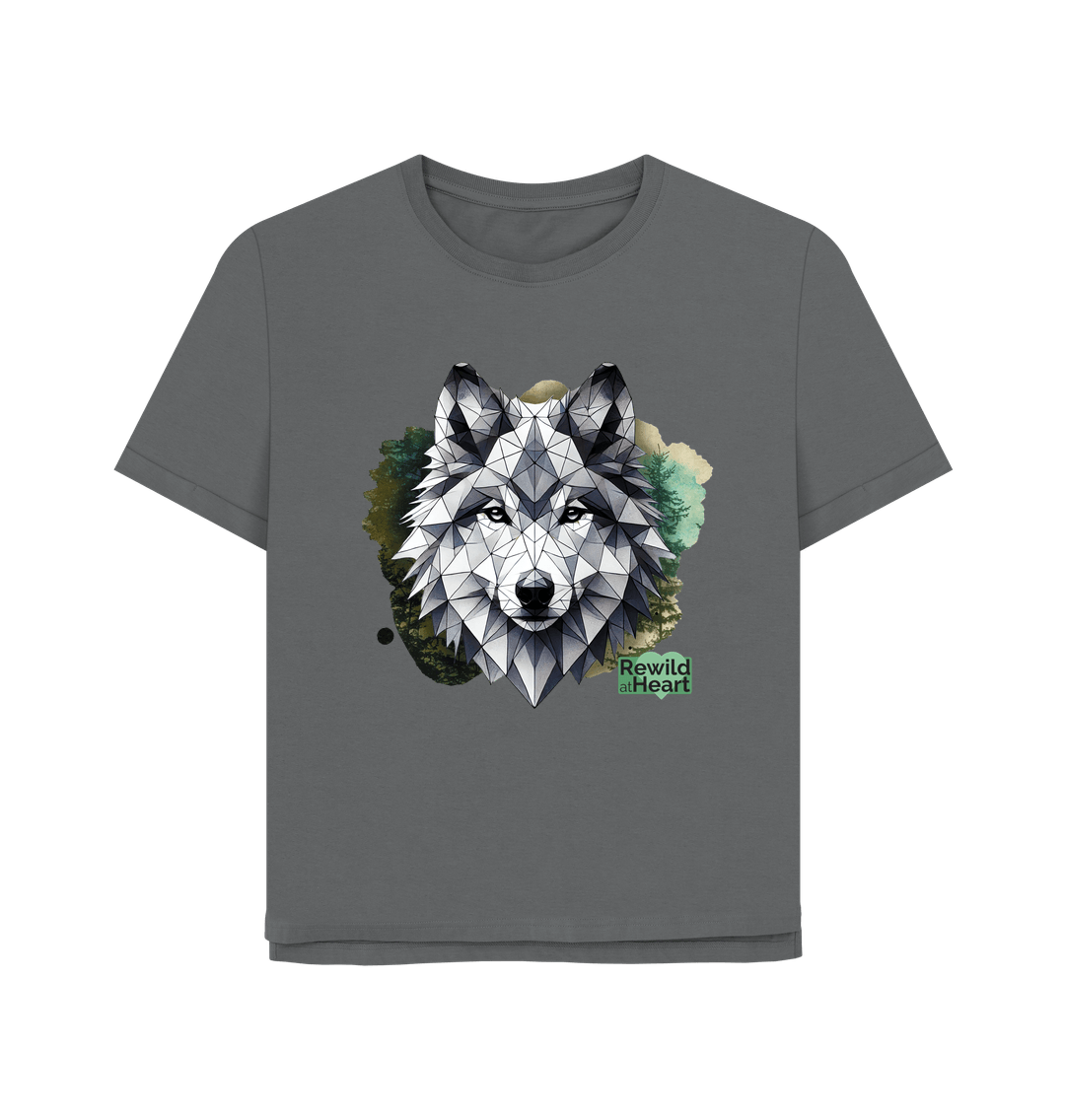 Slate Grey Wolf Wilderness Women's Relaxed-Fit T-Shirt