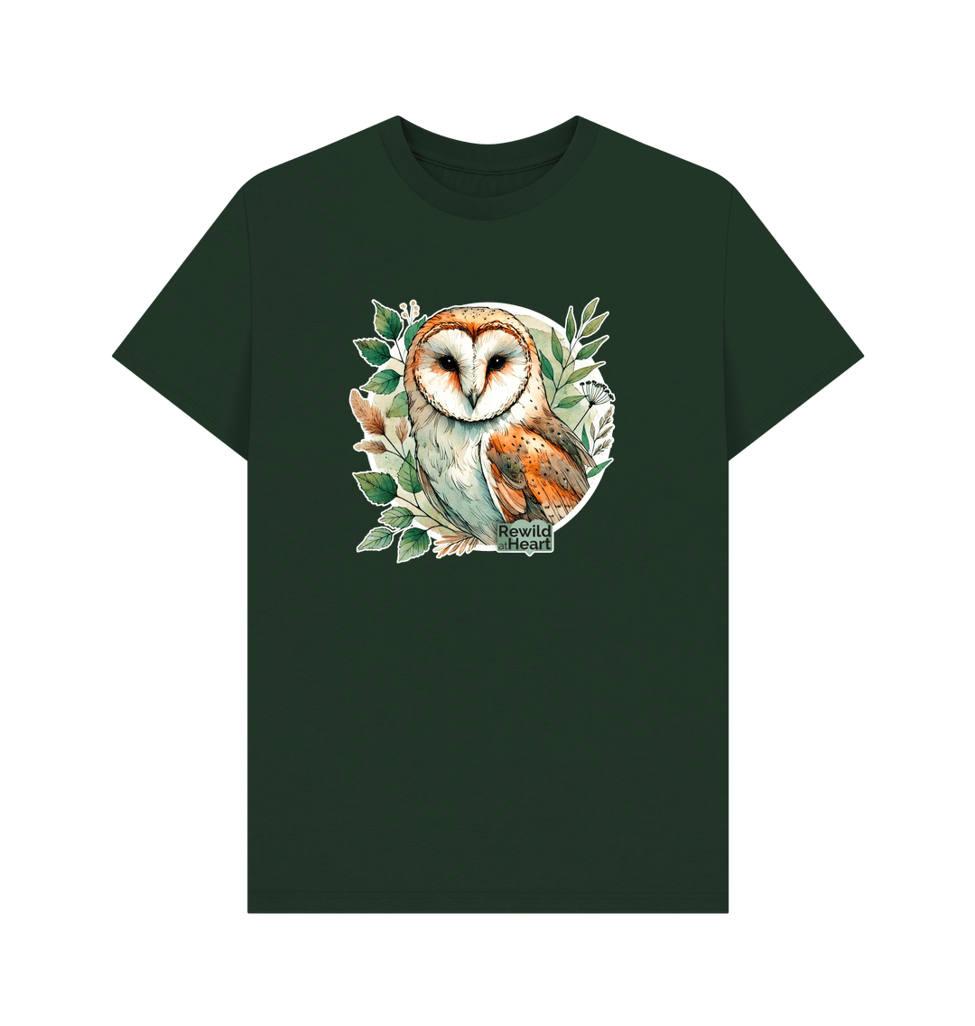 Evergreen Barn Owl Woodland Men's T-Shirt