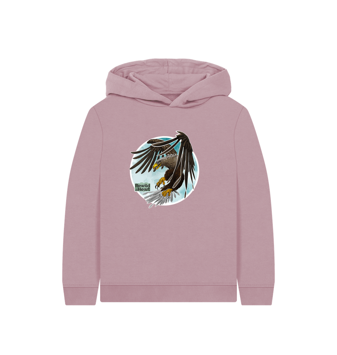 Mauve Printed Kids Hoodie