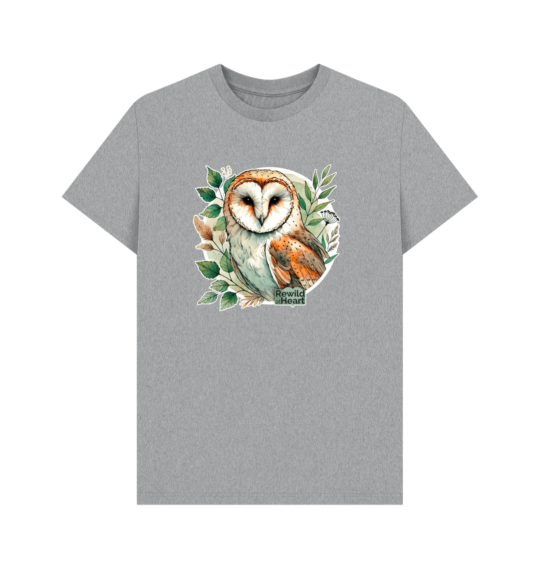 Athletic Grey Barn Owl Woodland Men's T-Shirt