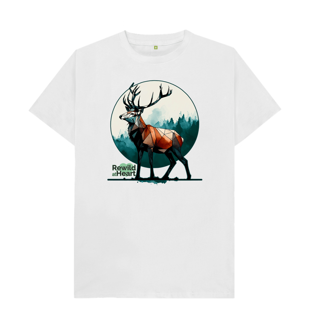 White Red Deer Rewild Side | Men's T-Shirt