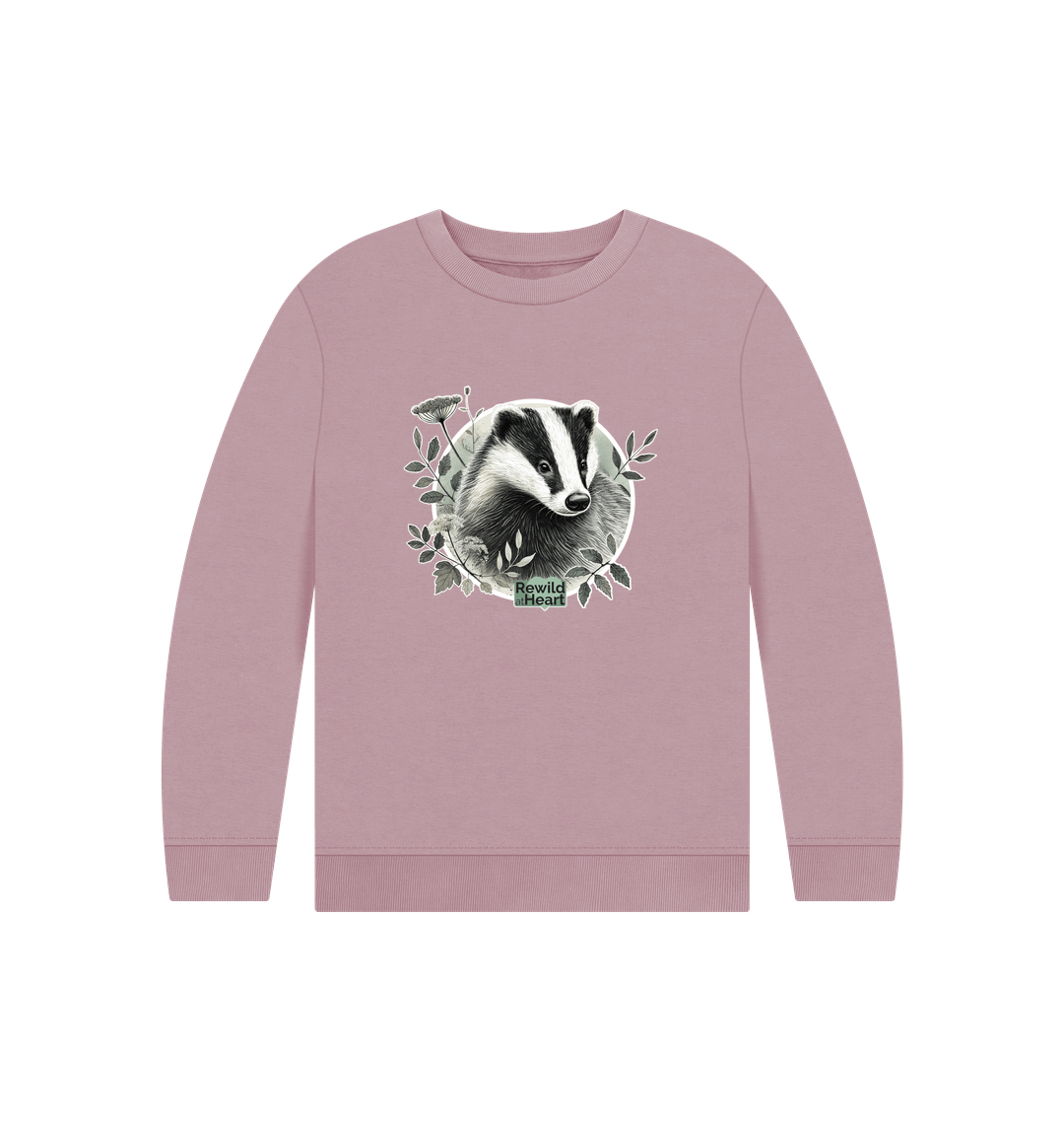 Mauve Printed Kids Jumper