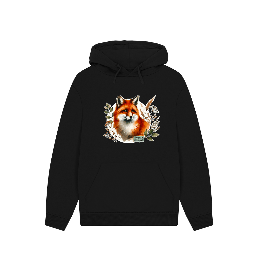 Black Woodland Fox Hoodie