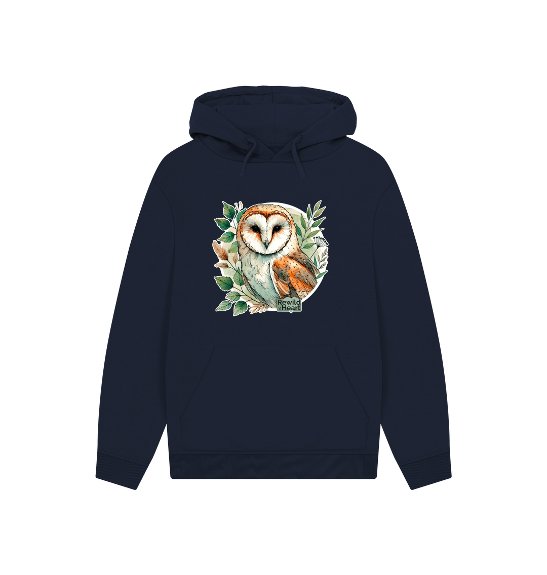 Navy Barn Owl Woodland Hoodie