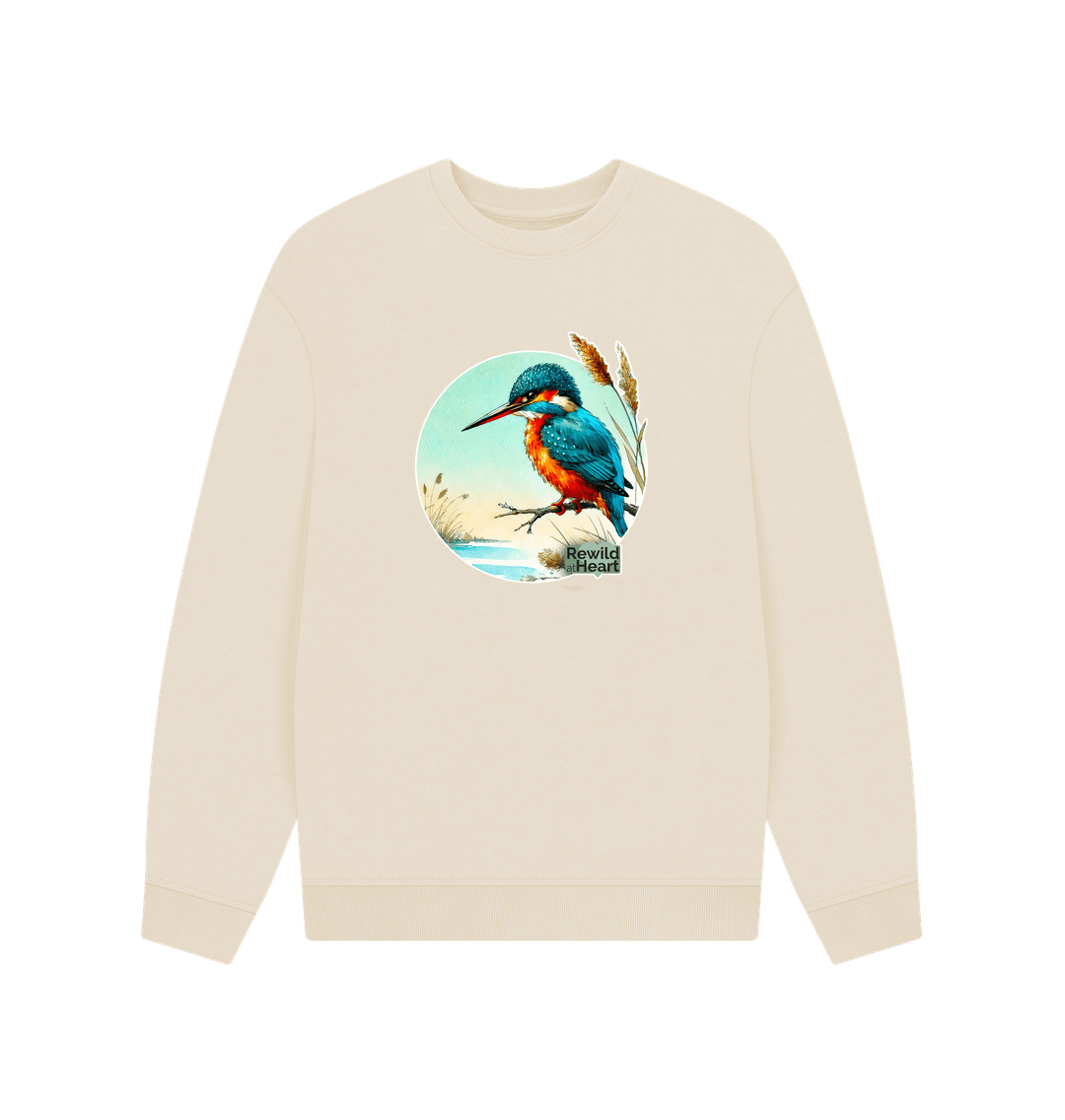 Oat Kingfisher in the Reeds Men's Oversized Sweater