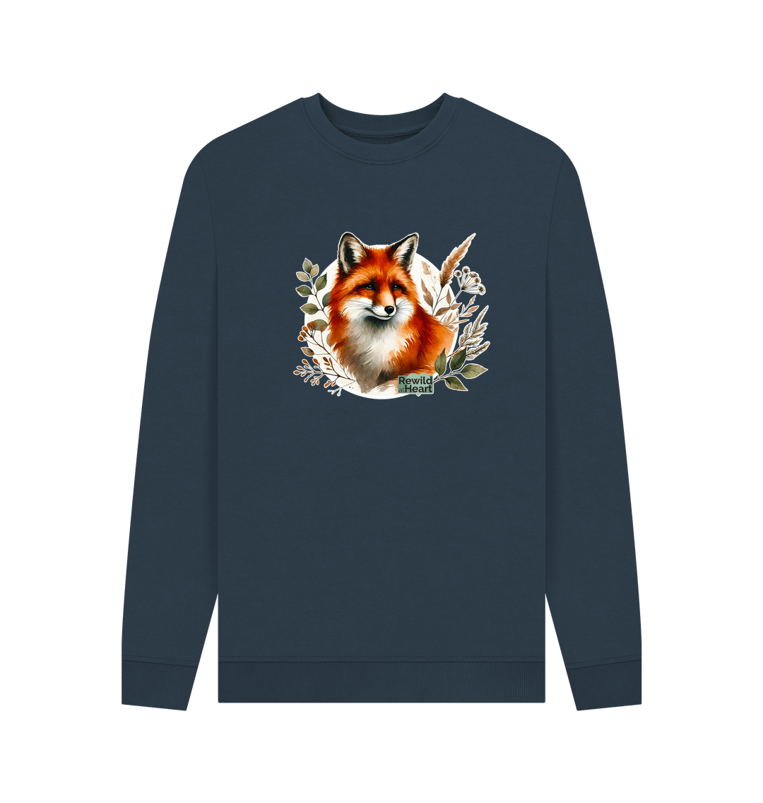 Navy Blue Woodland Fox Men's Sweater