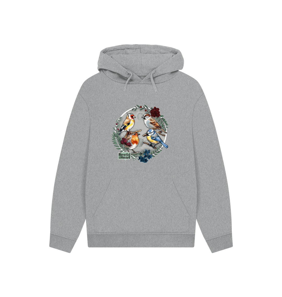 Athletic Grey British Songbird Wreath Hoodie