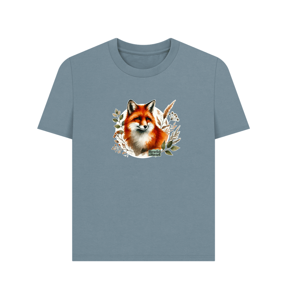 Stone Blue Woodland Fox Women's Classic T-Shirt