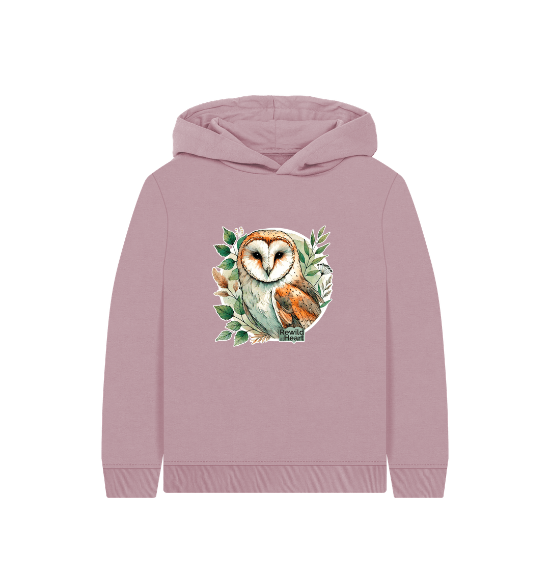 Mauve Printed Kids Hoodie
