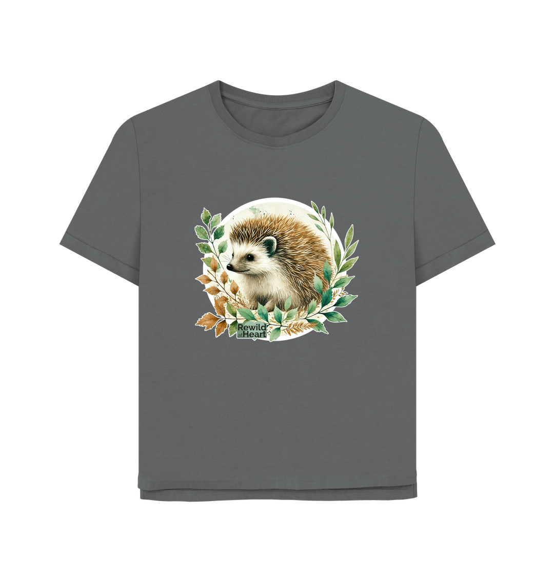Slate Grey Hedgehog Harmony Women's Relaxed-Fit T-Shirt