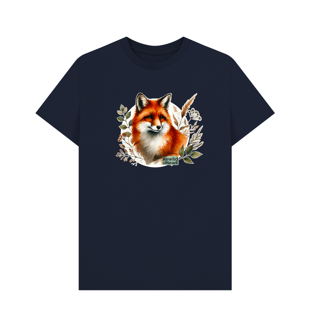 Navy Blue Woodland Fox Men's T-Shirt
