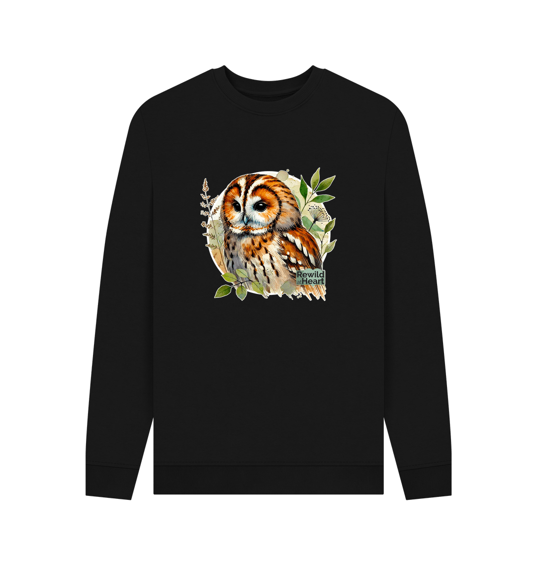 Black Tawny Owl Forest Men's Sweater