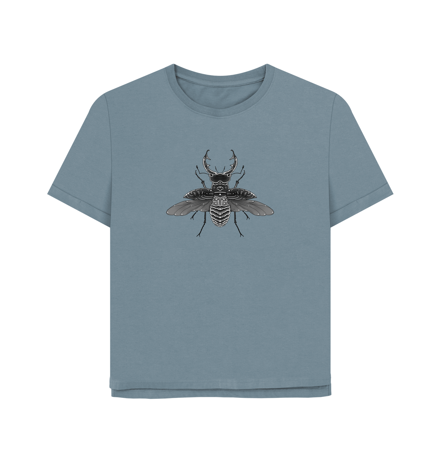 Stone Blue Printed T-shirt Front