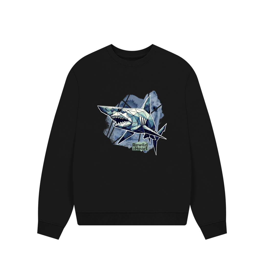 Black Goblin Shark Women's Oversized Jumper