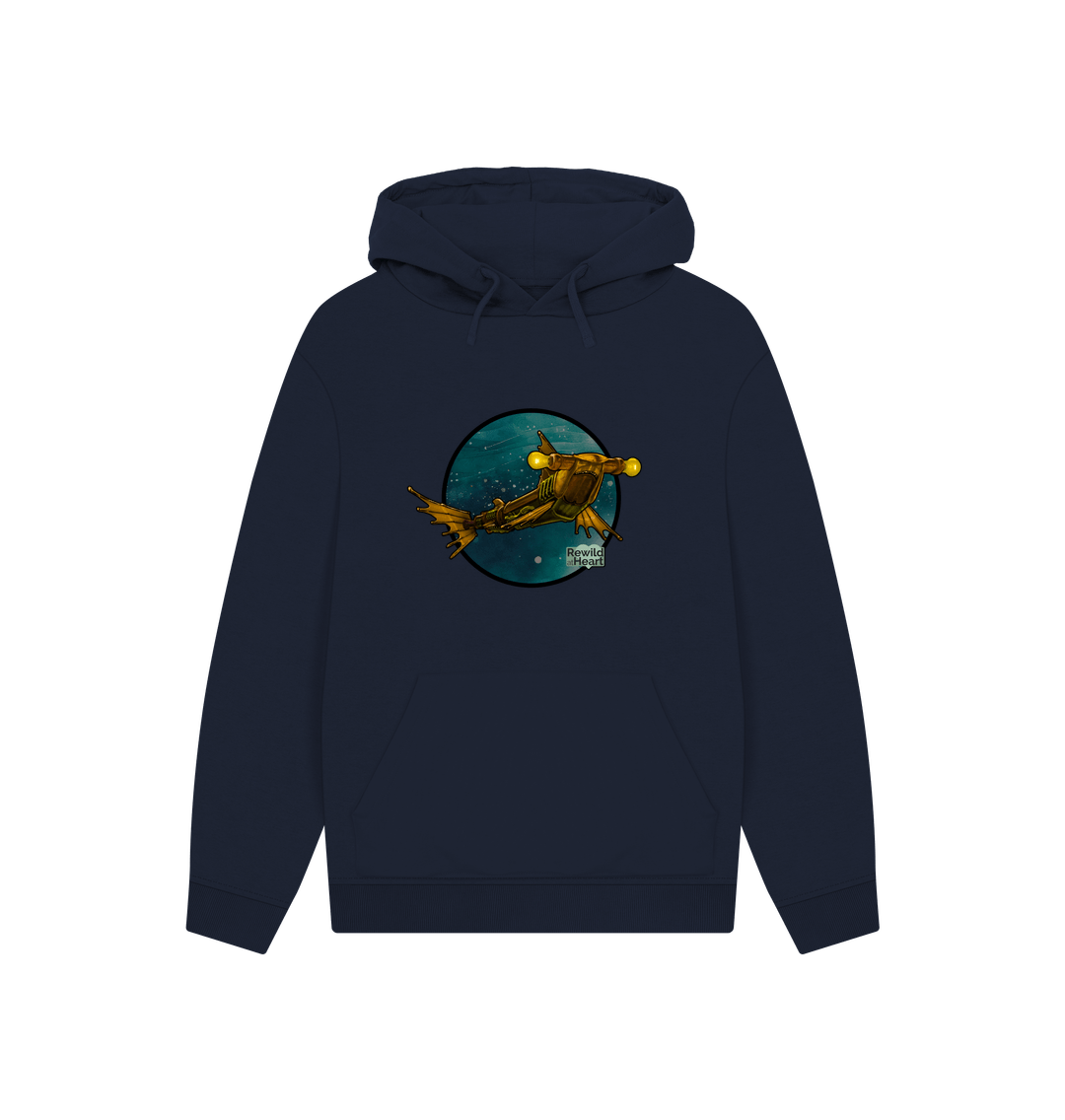 Navy Steampunk Hammerhead Shark Hoodie