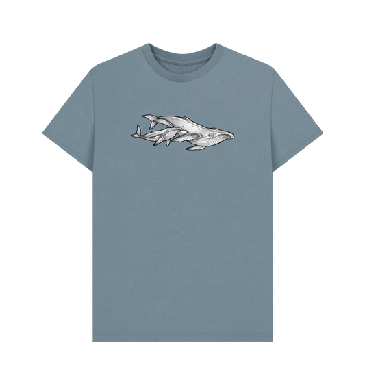 Stone Blue Printed T-shirt Front