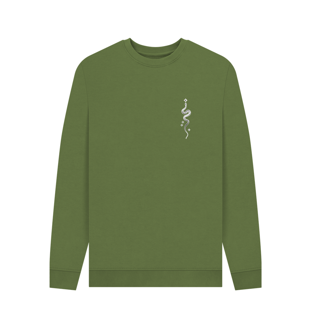 Khaki Starry Snake Accent Pocket Men's Sweater