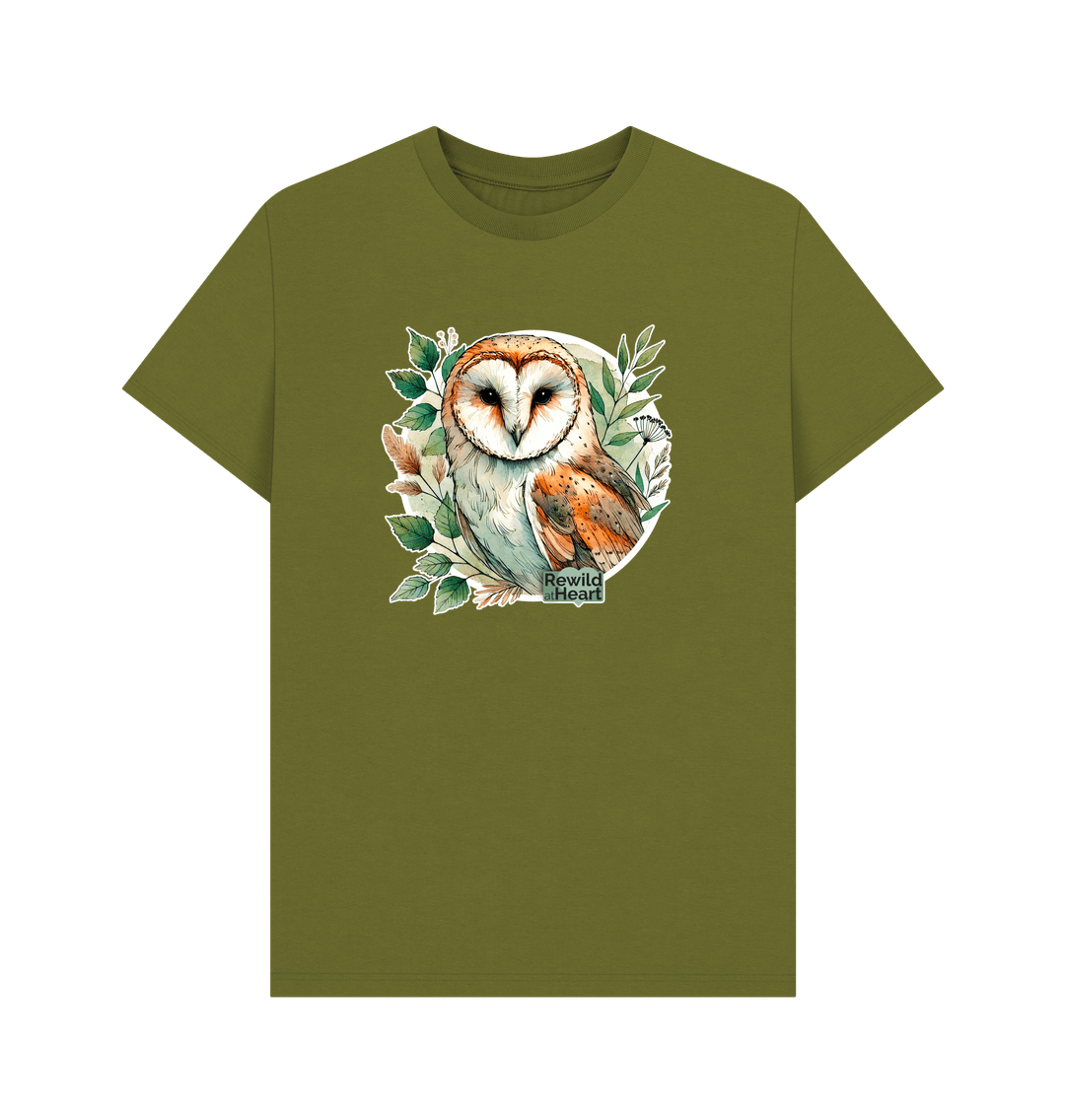 Moss Green Barn Owl Woodland Men's T-Shirt