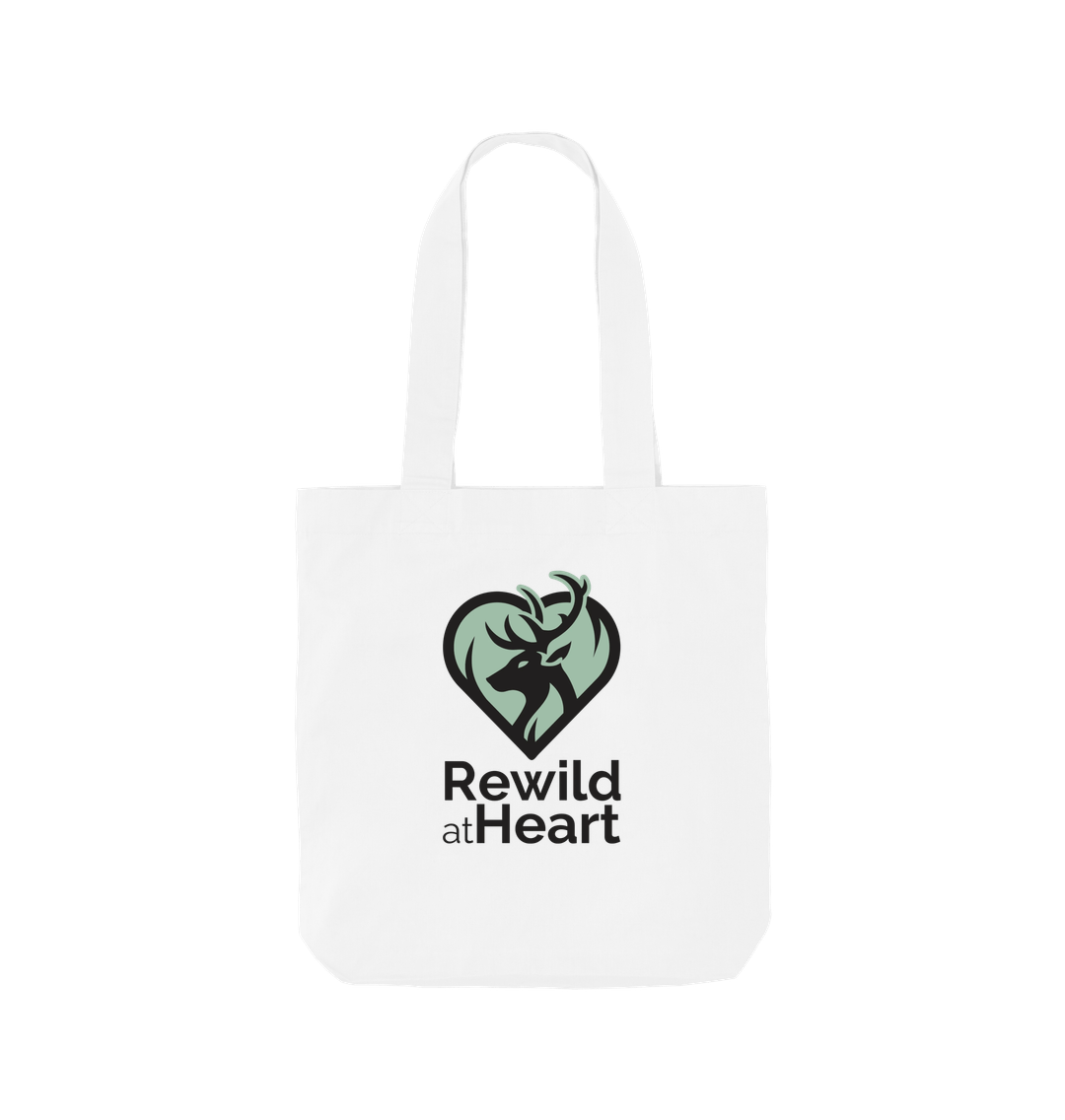 White Rewild at Heart Organic Tote Bag