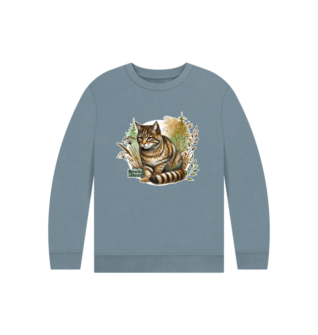 Stone Blue Wildcat Wilderness Kids Jumper