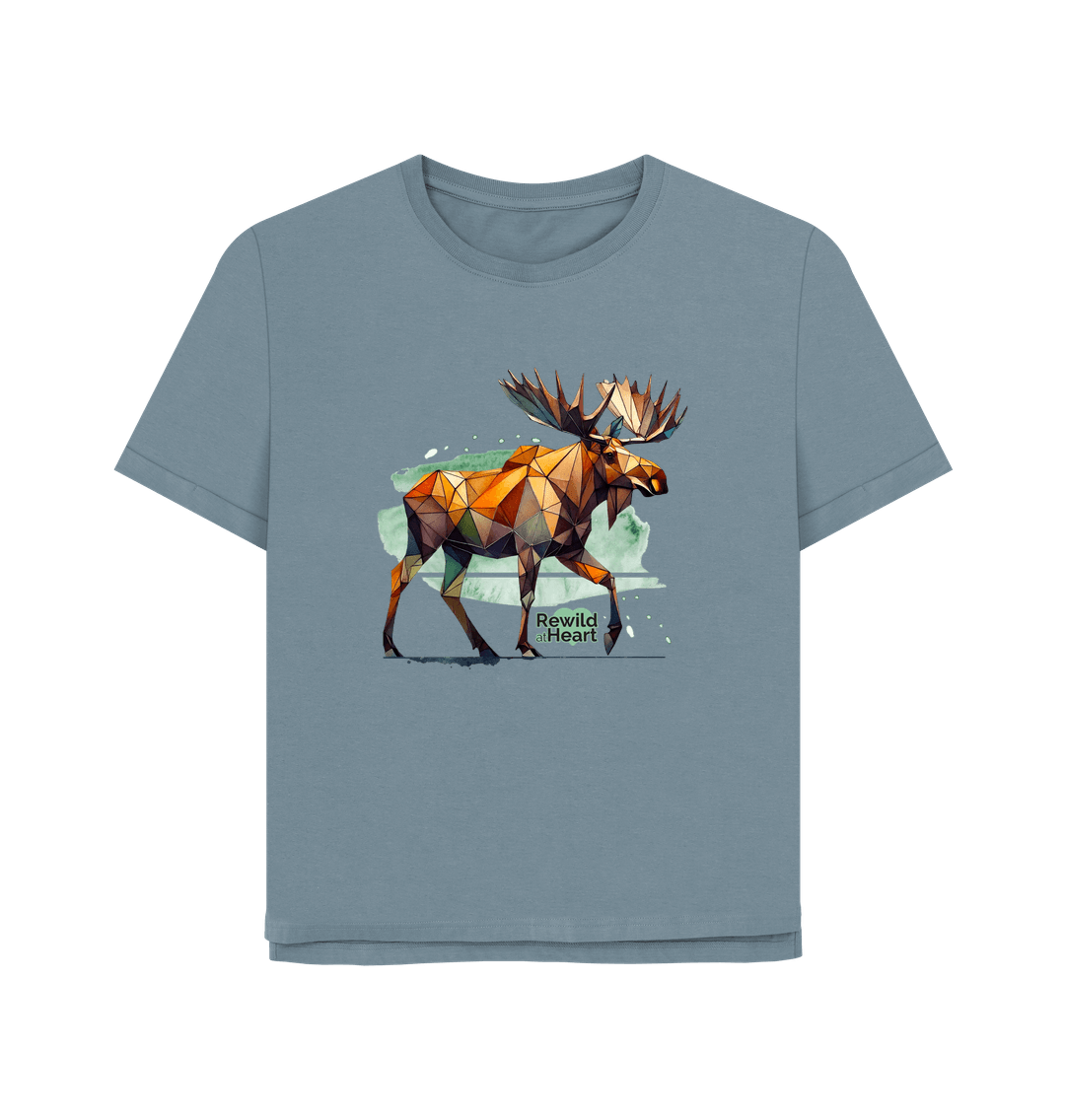 Stone Blue Mighty Moose Mosaic Women's Relaxed-Fit T-Shirt
