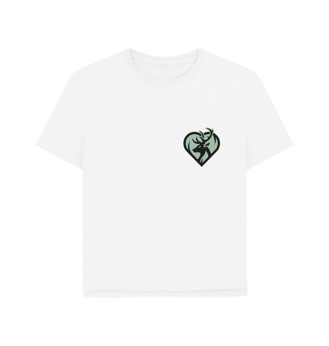 White Rewild at Heart Logo | Women's Relaxed Fit T-Shirt