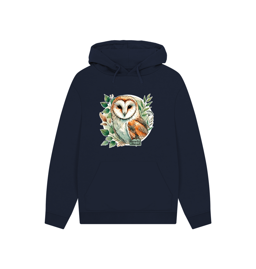 Navy Barn Owl Woodland Hoodie