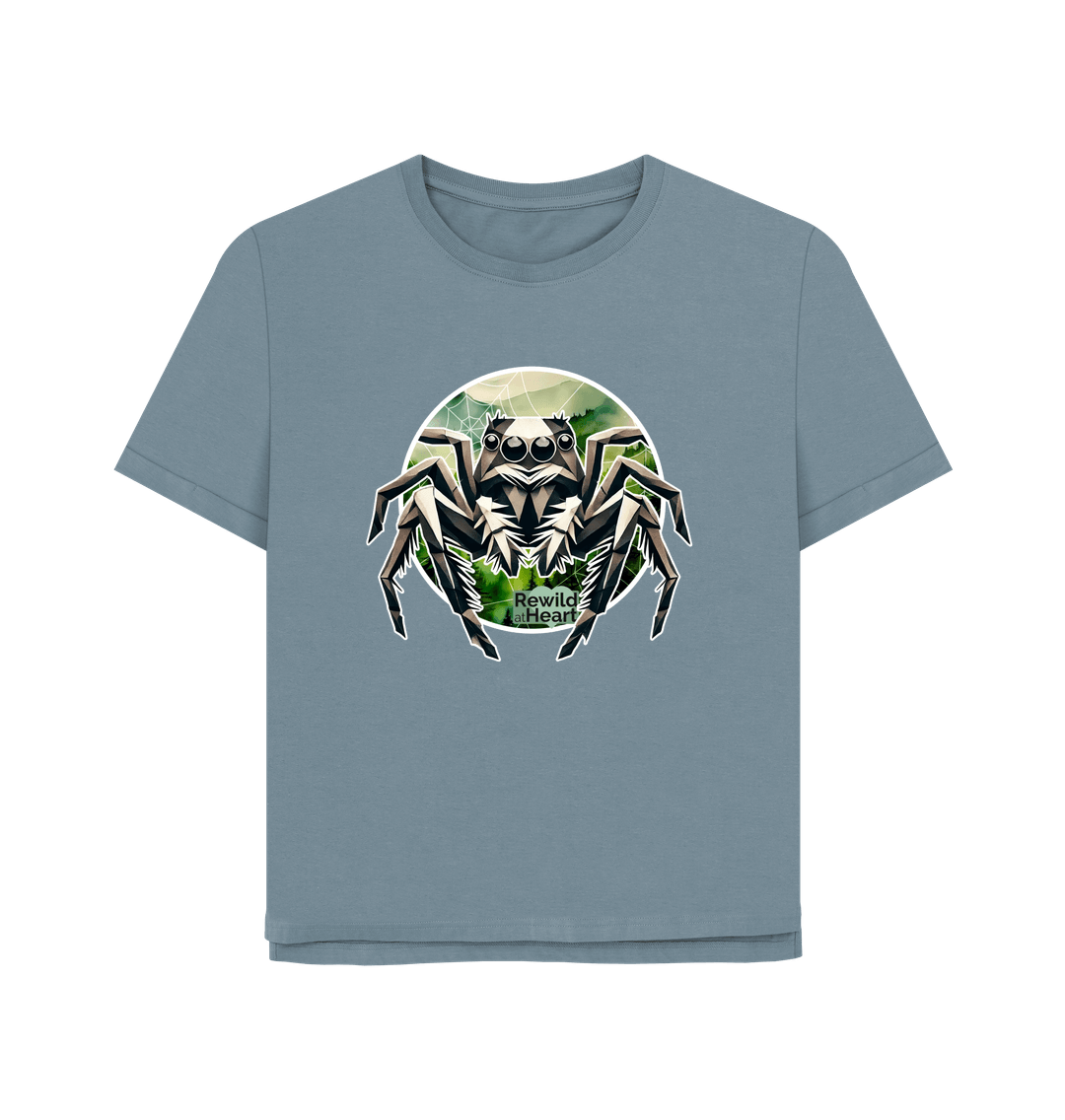 Stone Blue Wild Jumping Spider Women's Relaxed-Fit T-Shirt
