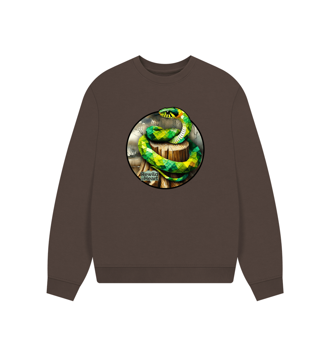 Chocolate Grass Snake Marsh Women's Oversized Jumper