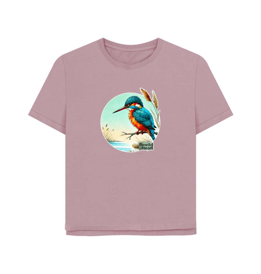 Mauve Kingfisher in the Reeds Women's Relaxed-Fit T-Shirt
