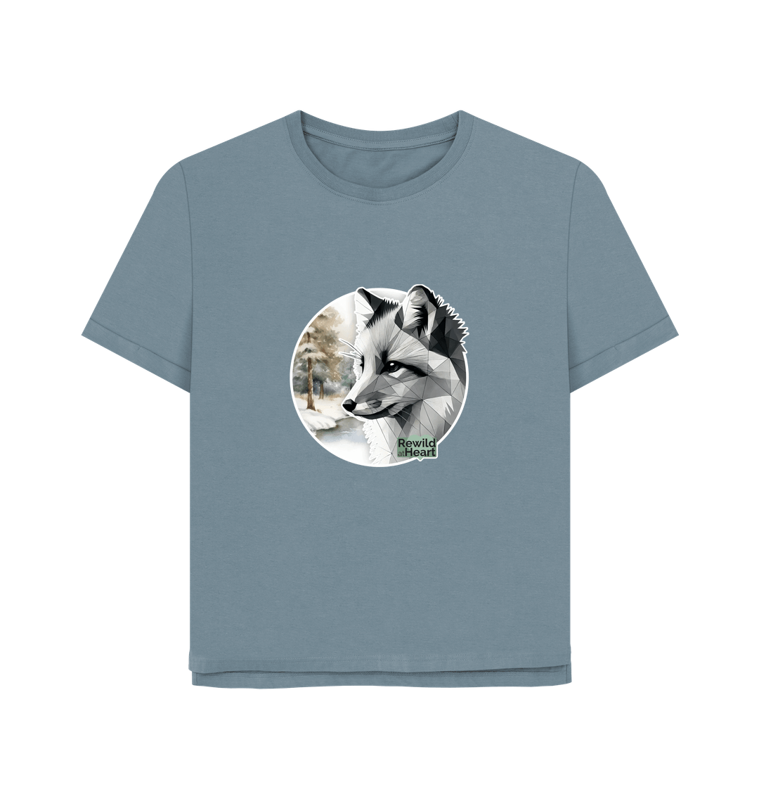Stone Blue Silent Arctic Fox Women's Relaxed-Fit T-Shirt
