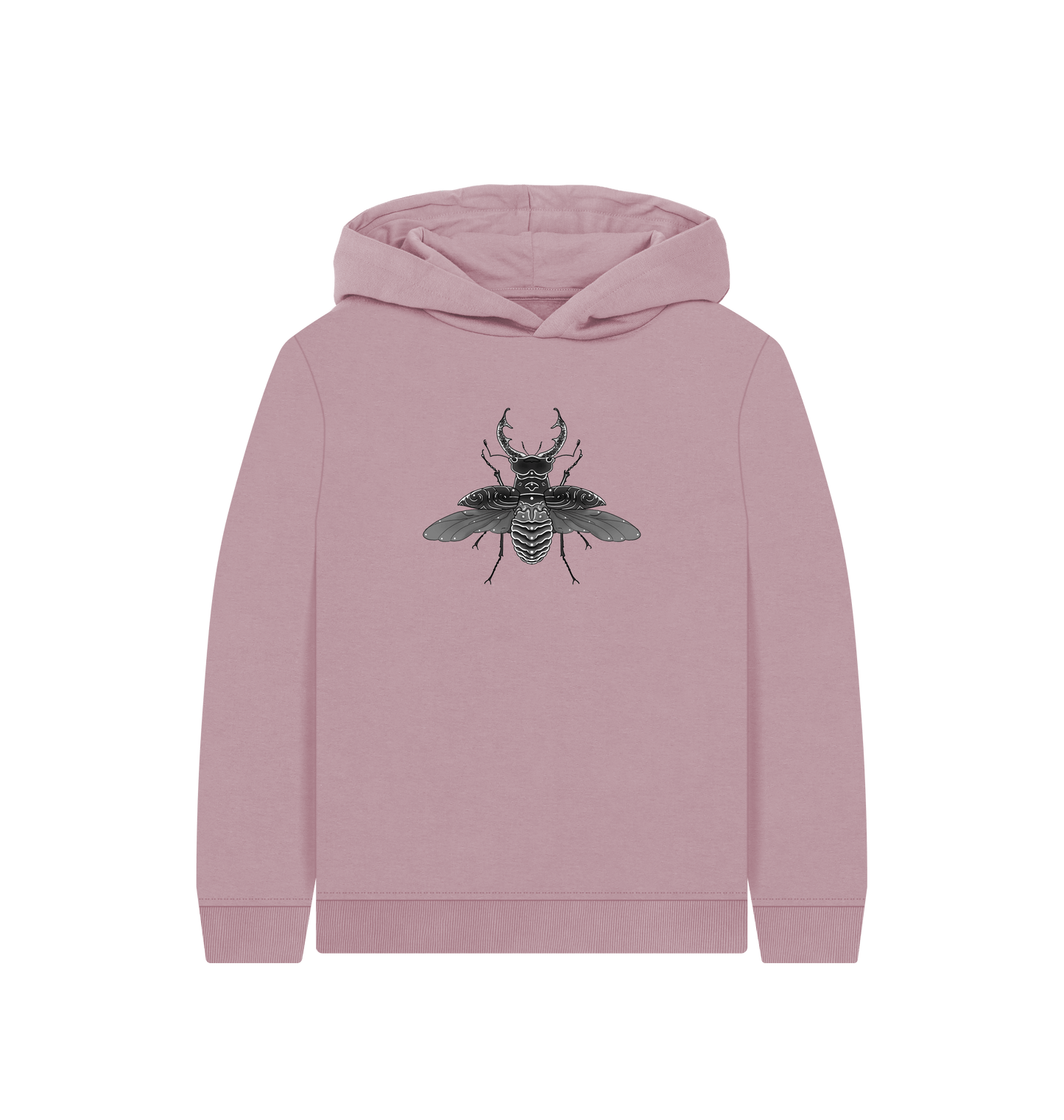 Mauve Printed Kids Hoodie Front