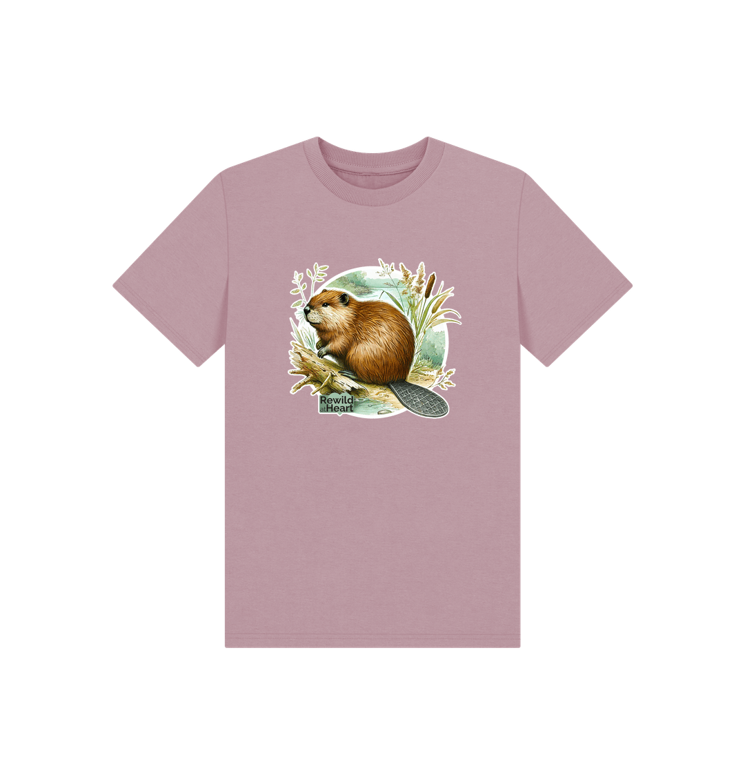 Mauve Beaver Riverbank Kids T-Shirt