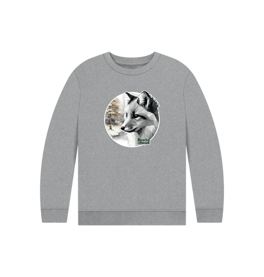 Athletic Grey Printed Kids Jumper Front