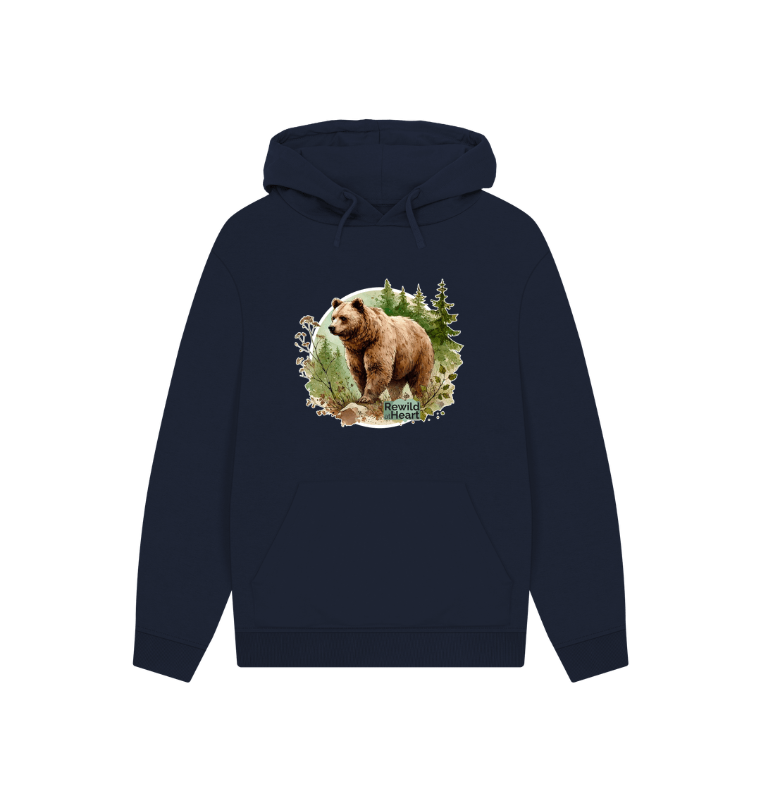 Navy Brown Bear Wilderness Hoodie