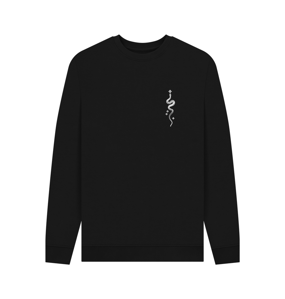 Black Starry Snake Accent Pocket Men's Sweater