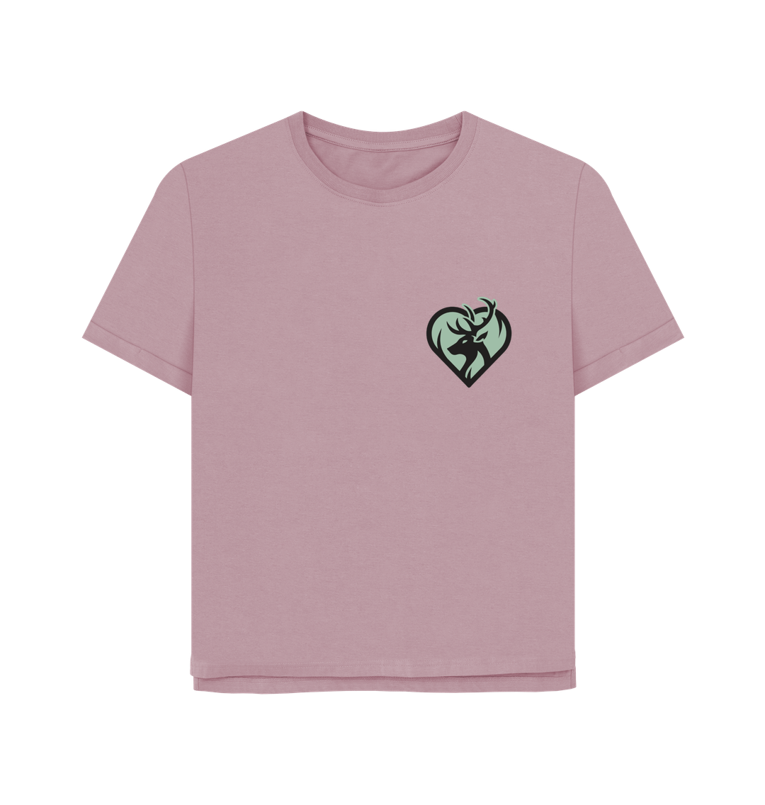Mauve Rewild at Heart Logo | Women's Relaxed Fit T-Shirt