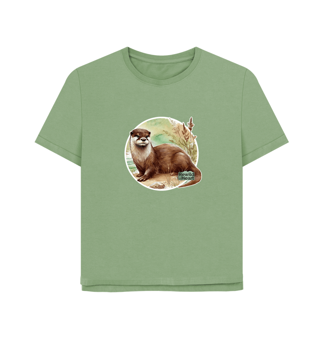 Sage Riverside Otter Women's Relaxed-Fit T-Shirt