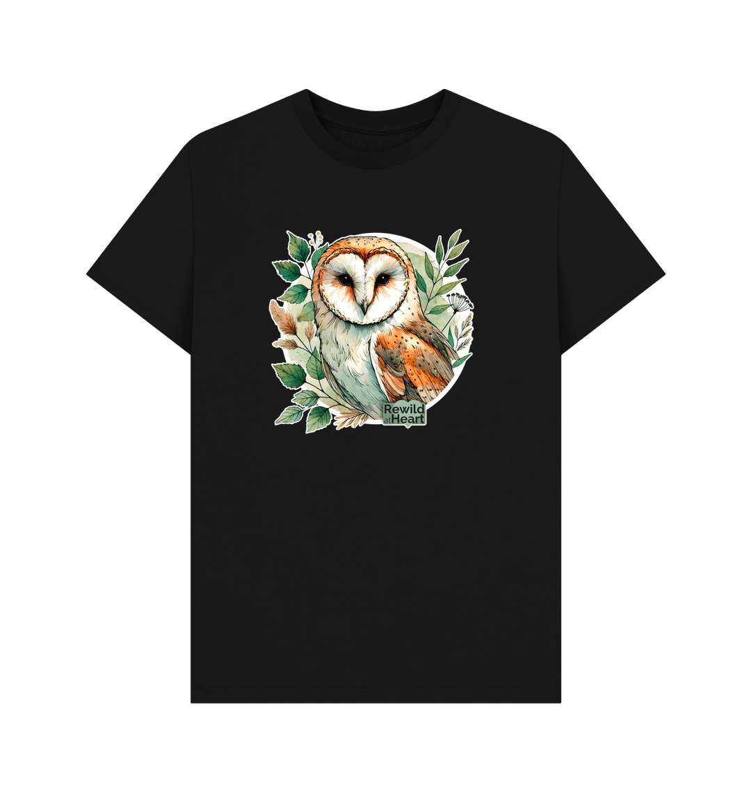 Black Barn Owl Woodland Men's T-Shirt
