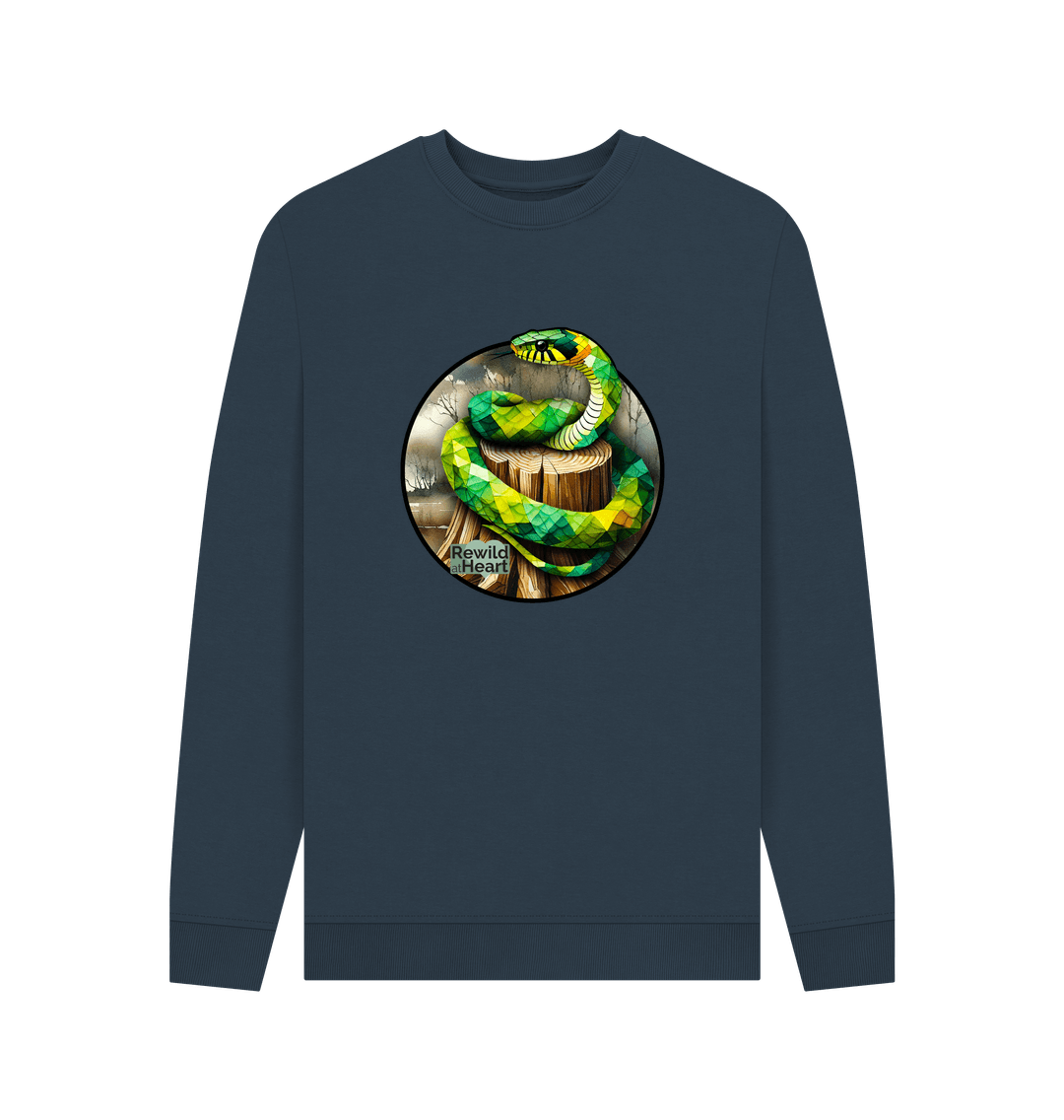 Navy Blue Grass Snake Marsh Men's Sweater
