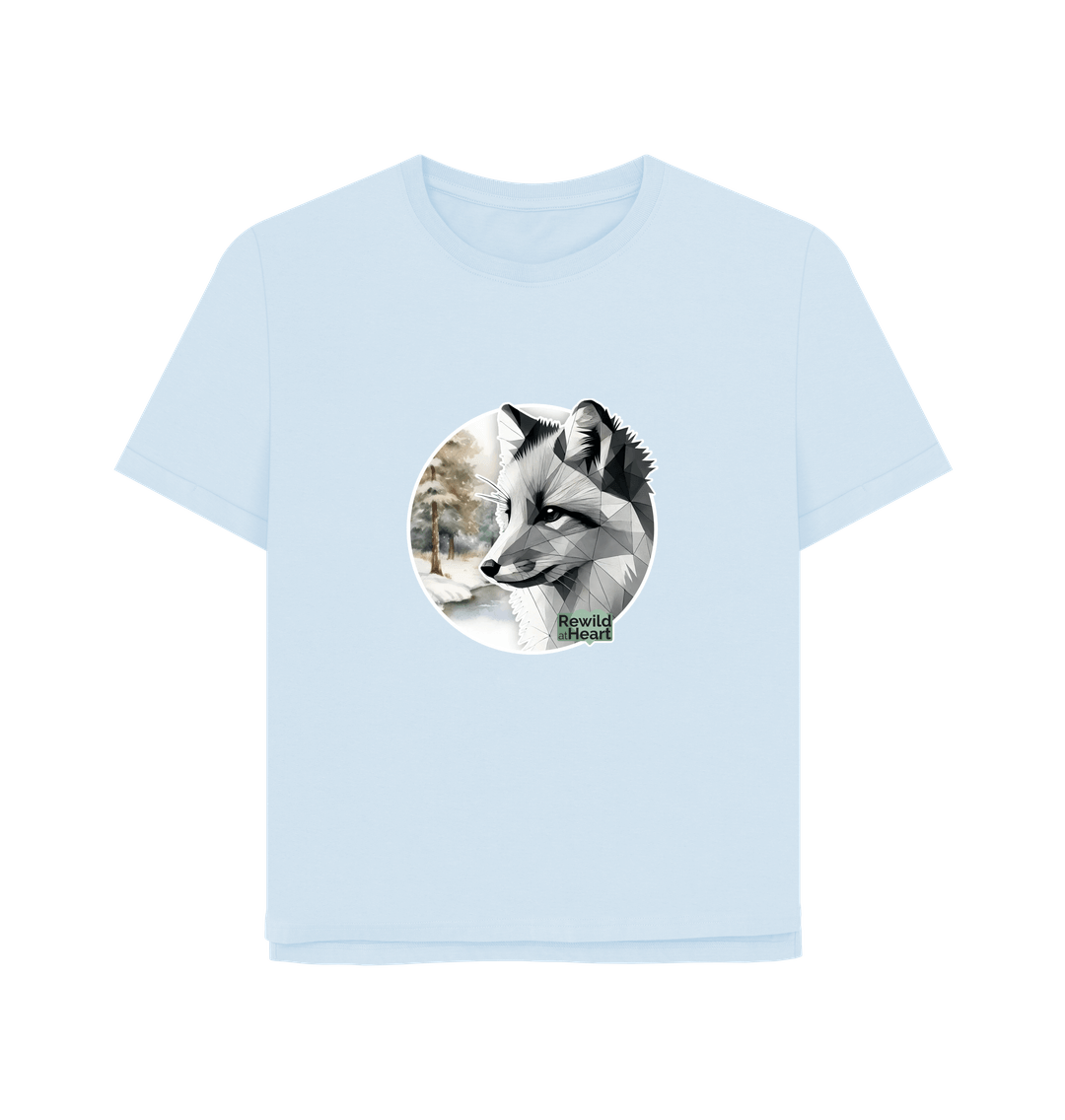 Sky Blue Silent Arctic Fox Women's Relaxed-Fit T-Shirt