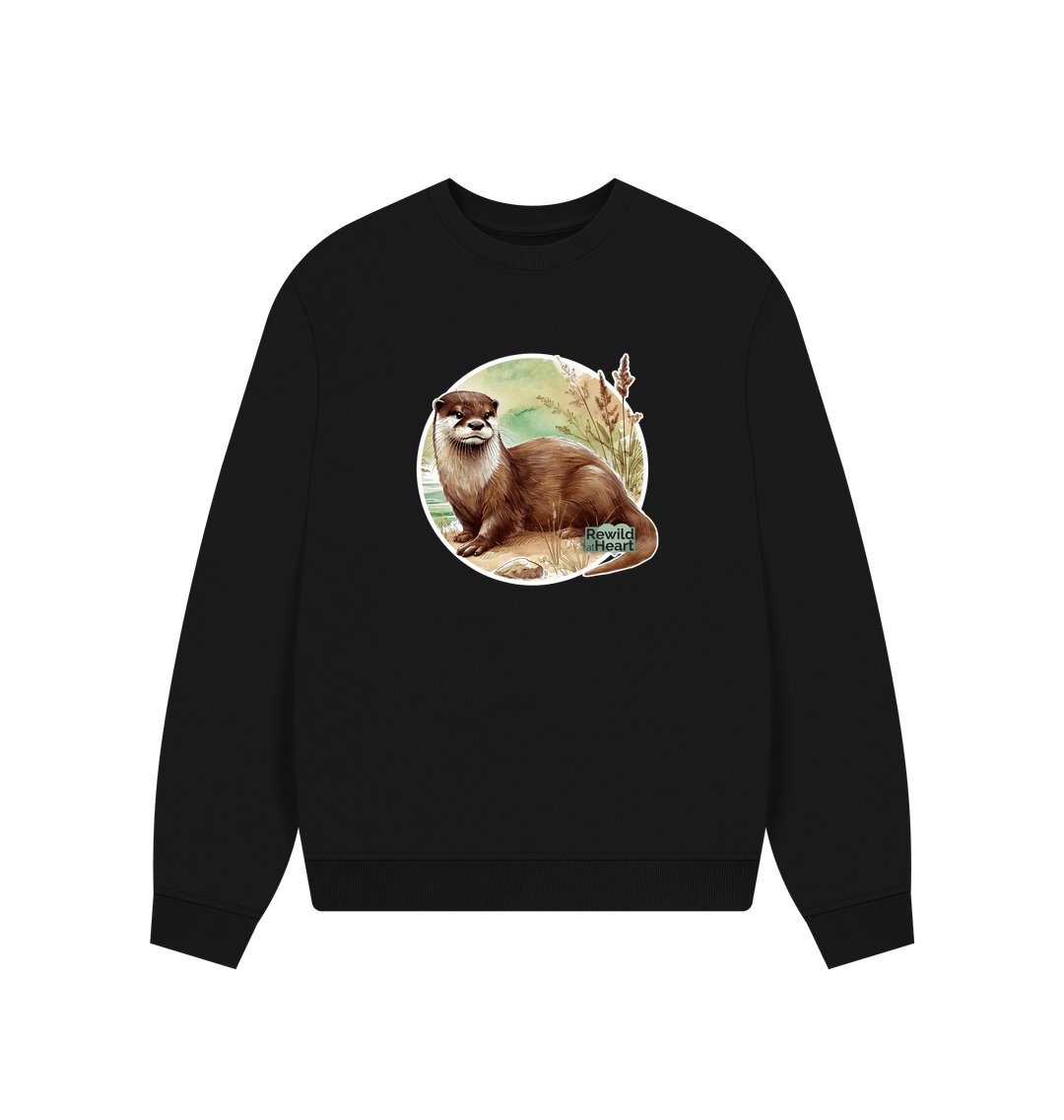 Black Riverside Otter Women's Oversized Jumper