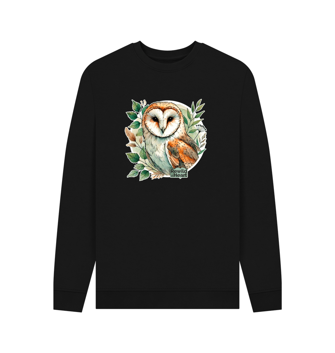 Black Barn Owl Woodland Men's Sweater