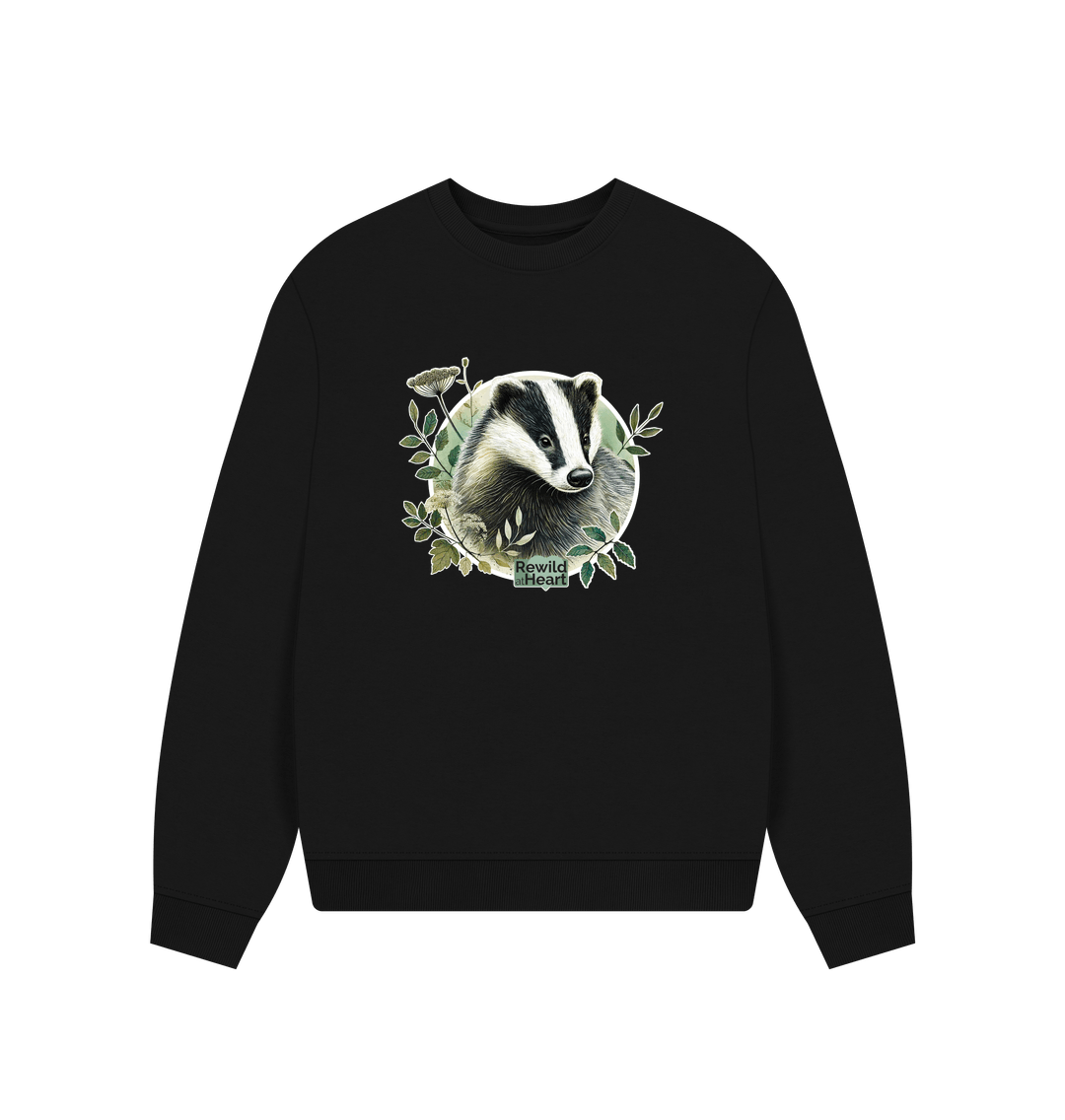 Black Badger Spirit Women's Oversized Jumper